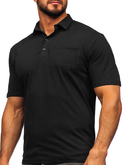 Bolf Herren Baumwoll Poloshirt Schwarz  143006