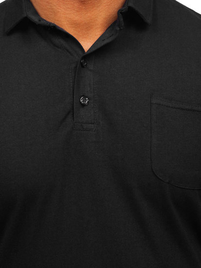 Bolf Herren Baumwoll Poloshirt Schwarz  143006