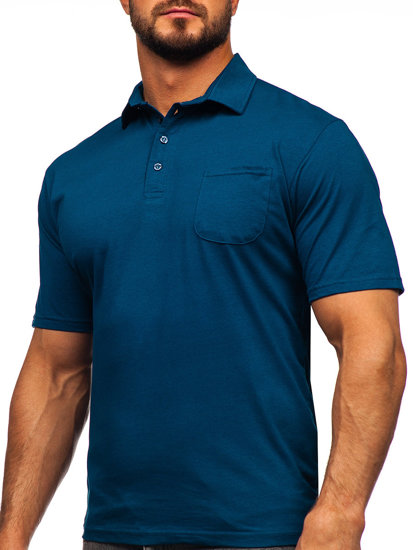 Bolf Herren Baumwoll Poloshirt Schwarzblau  143006