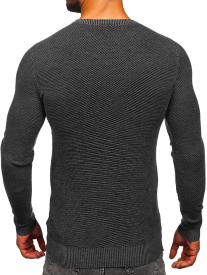 Bolf Herren Baumwoll Pullover Anthrazit  W2-20124