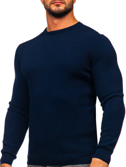 Bolf Herren Baumwoll Pullover Dunkalblau  W6-21344