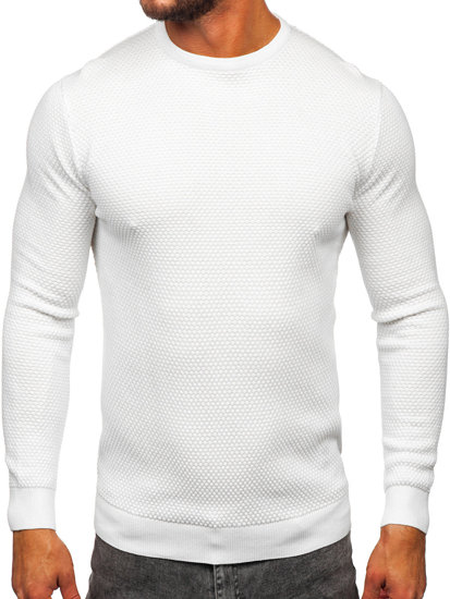 Bolf Herren Baumwoll Pullover Weiß  W6-21344