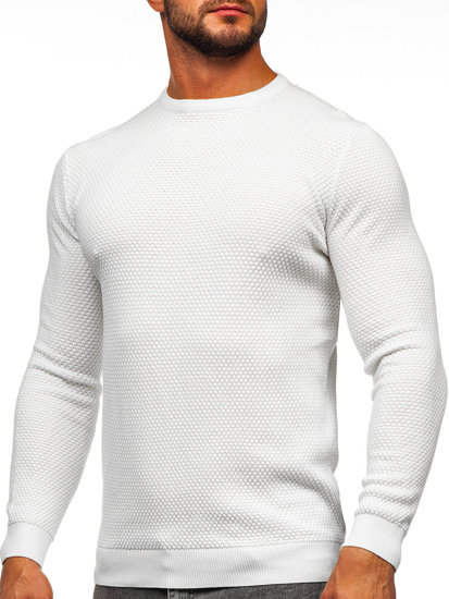 Bolf Herren Baumwoll Pullover Weiß  W6-21344