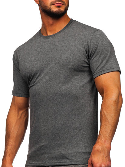 Bolf Herren Baumwoll T-Shirt Anthrazit  0001