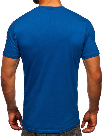 Bolf Herren Baumwoll T-Shirt Blau  14514