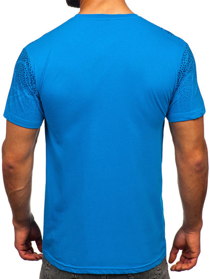 Bolf Herren Baumwoll T-Shirt Blau  14710