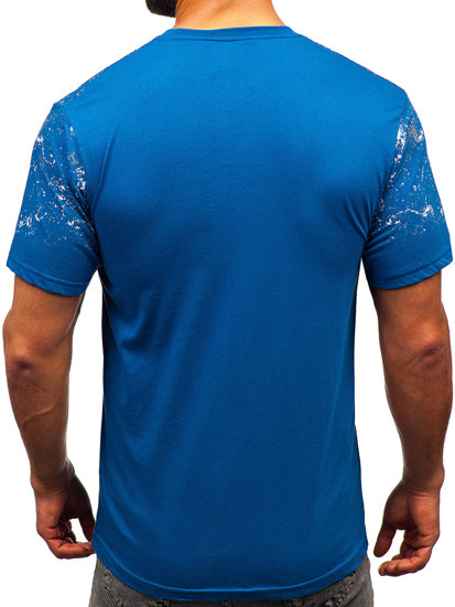 Bolf Herren Baumwoll T-Shirt Blau  14725