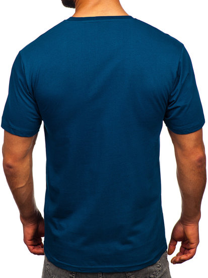 Bolf Herren Baumwoll T-Shirt DUnkelblau  14748