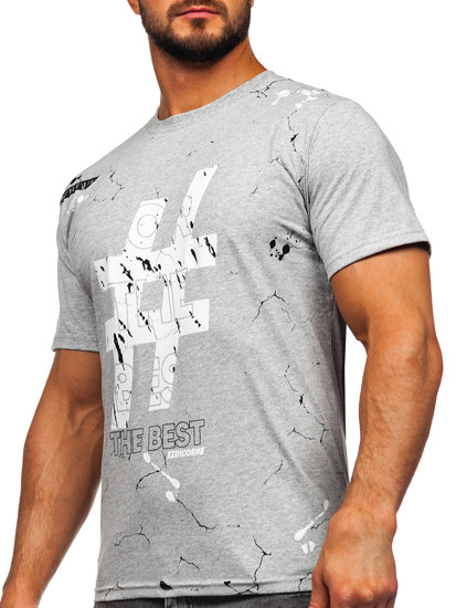 Bolf Herren Baumwoll T-Shirt Grau  14728