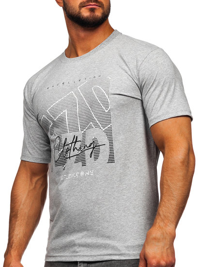 Bolf Herren Baumwoll T-Shirt Grau  14748