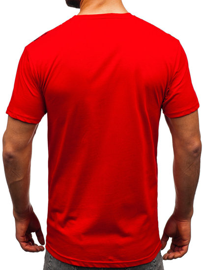 Bolf Herren Baumwoll T-Shirt Rot  14722