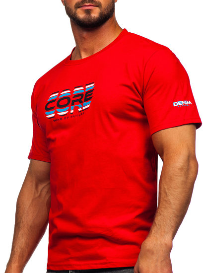 Bolf Herren Baumwoll T-Shirt Rot 14731