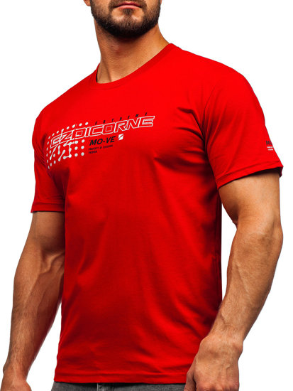 Bolf Herren Baumwoll T-Shirt Rot  14732