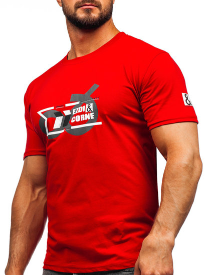 Bolf Herren Baumwoll T-Shirt Rot  14736