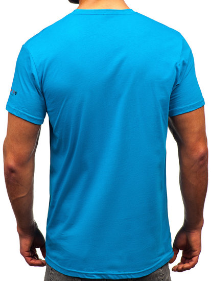 Bolf Herren Baumwoll T-Shirt Türkis  14732