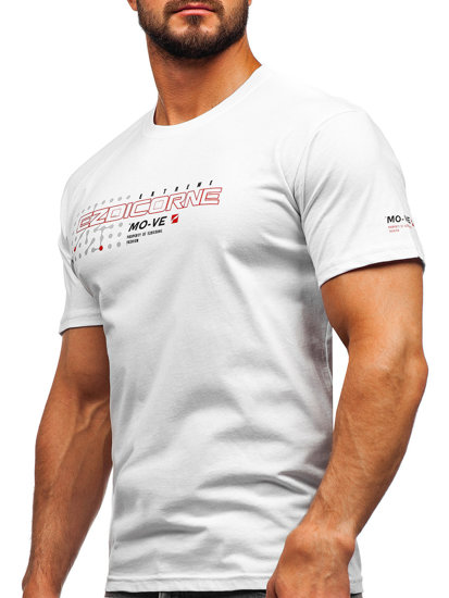 Bolf Herren Baumwoll T-Shirt Weiß  14732