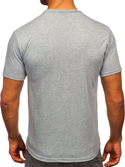 Bolf Herren Baumwoll T-Shirt mit Motiv Grau  143000