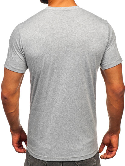 Bolf Herren Baumwoll T-Shirt mit Motiv Grau  143008