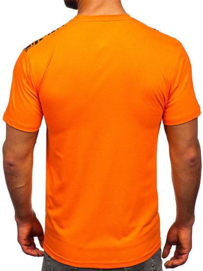 Bolf Herren Baumwoll T-Shirt mit Motiv Orange  14720