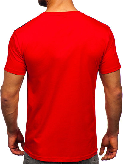 Bolf Herren Baumwoll T-Shirt mit Motiv Rot  14720