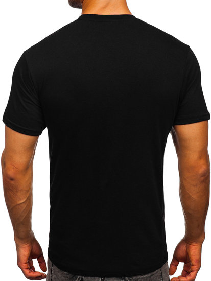 Bolf Herren Baumwoll T-Shirt mit Motiv Schwarz 0404T