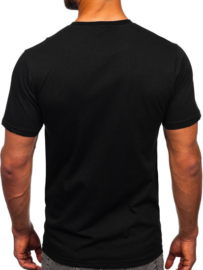 Bolf Herren Baumwoll T-Shirt mit Motiv Schwarz  143017