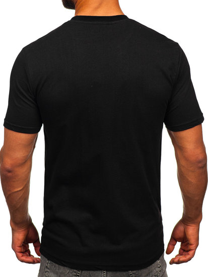 Bolf Herren Baumwoll T-Shirt mit Motiv Schwarz  143019