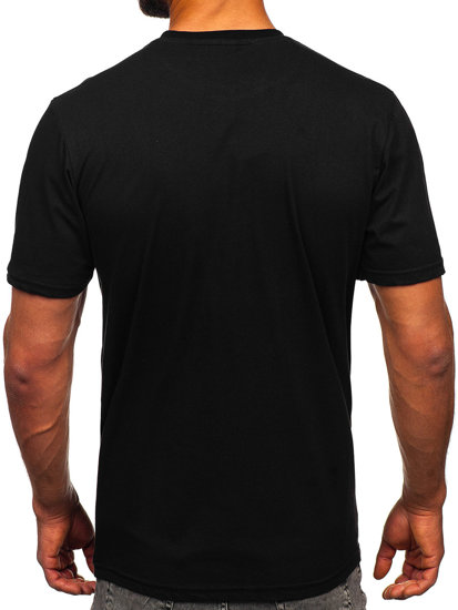 Bolf Herren Baumwoll T-Shirt mit Motiv Schwarz  143021