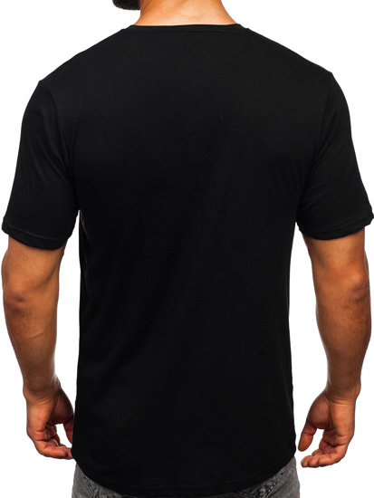 Bolf Herren Baumwoll T-Shirt mit Motiv Schwarz 14749