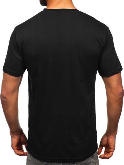 Bolf Herren Baumwoll T-Shirt mit Motiv Schwarz 14759