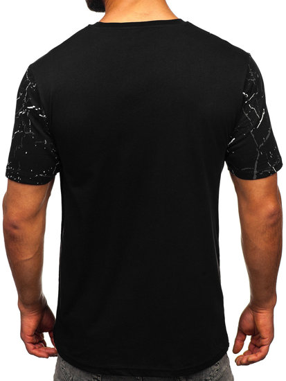 Bolf Herren Baumwoll T-Shirt mit Motiv Schwarz  147737