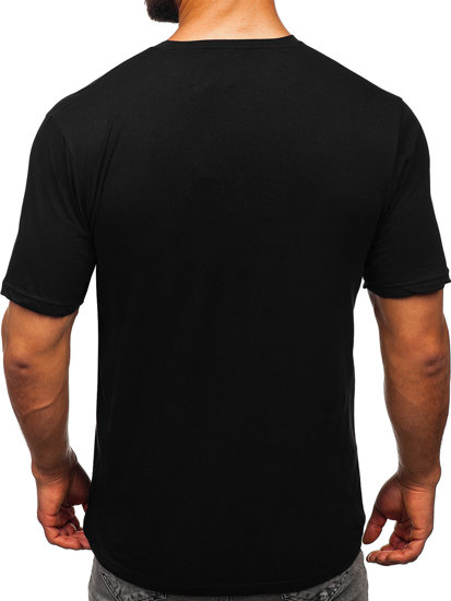 Bolf Herren Baumwoll T-Shirt mit Motiv Schwarz 14780