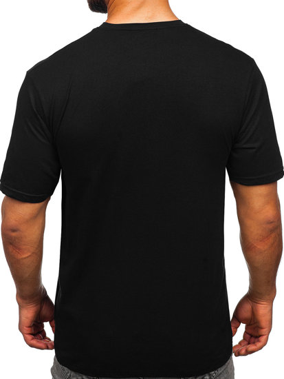 Bolf Herren Baumwoll T-Shirt mit Motiv Schwarz 14791