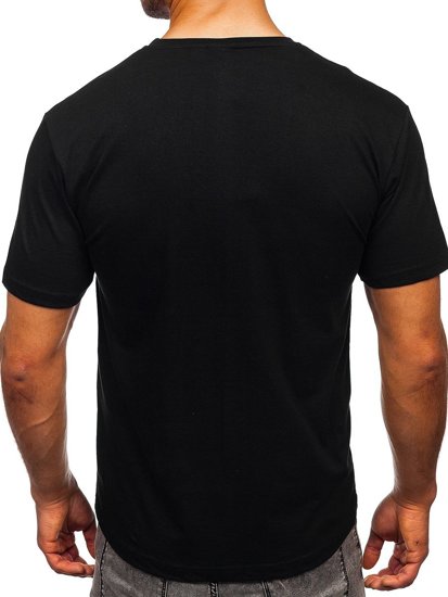 Bolf Herren Baumwoll T-Shirt mit Motiv Schwarz  14801