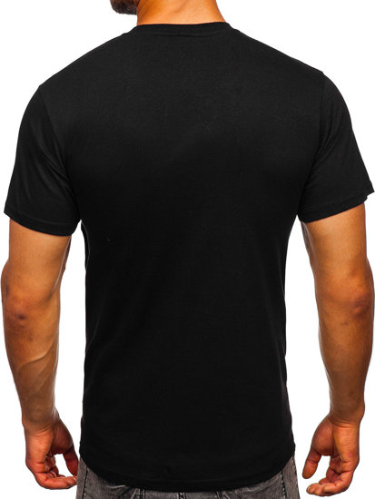 Bolf Herren Baumwoll T-Shirt mit Motiv Schwarz  2017