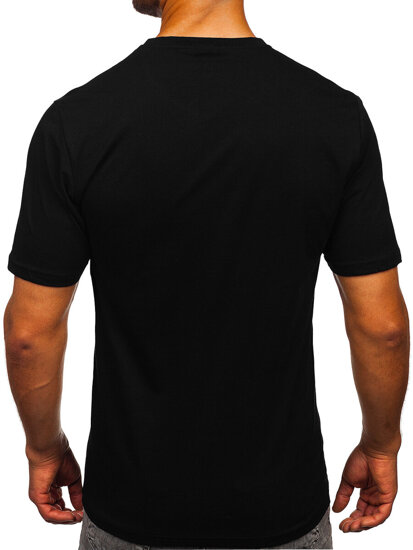 Bolf Herren Baumwoll T-Shirt mit Motiv Schwarz  5067