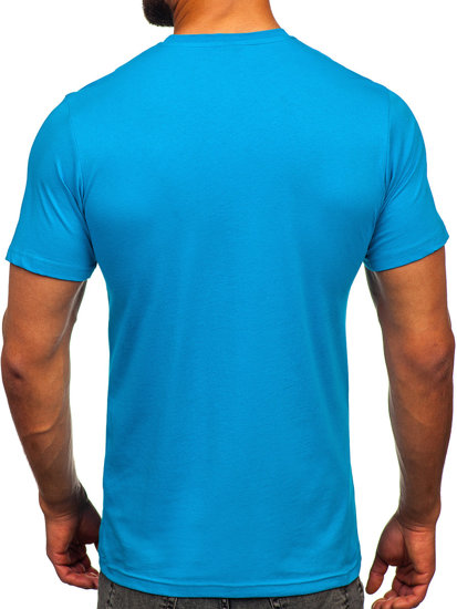 Bolf Herren Baumwoll T-Shirt mit Motiv Türkis  143008