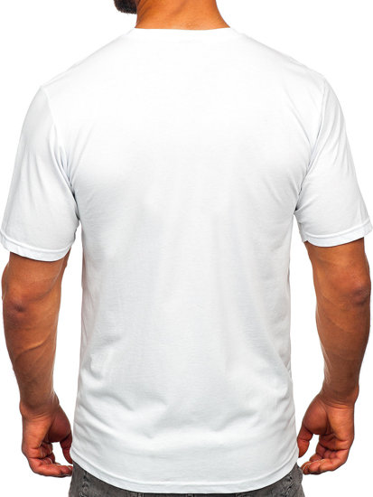 Bolf Herren Baumwoll T-Shirt mit Motiv Weiß  143017