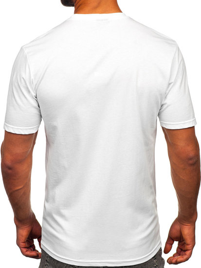 Bolf Herren Baumwoll T-Shirt mit Motiv Weiß  143018