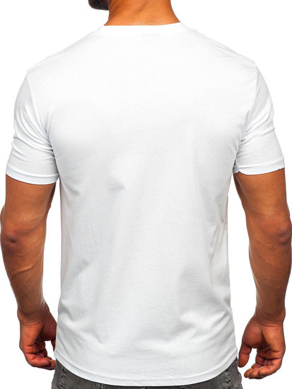 Bolf Herren Baumwoll T-Shirt mit Motiv Weiß  143020