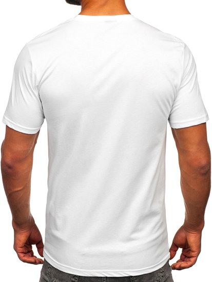 Bolf Herren Baumwoll T-Shirt mit Motiv Weiß  143021