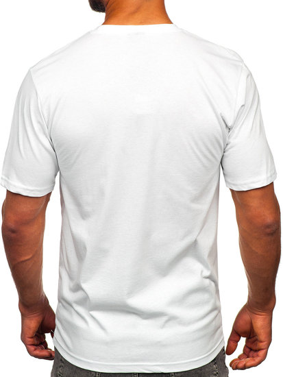 Bolf Herren Baumwoll T-Shirt mit Motiv Weiß  143022