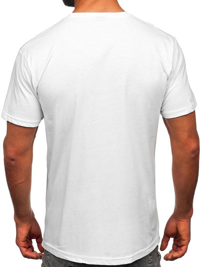 Bolf Herren Baumwoll T-Shirt mit Motiv Weiß 14752