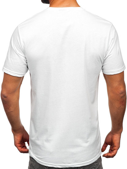 Bolf Herren Baumwoll T-Shirt mit Motiv Weiß 14759