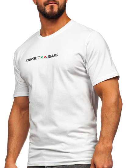 Bolf Herren Baumwoll T-Shirt mit Motiv Weiß 14761