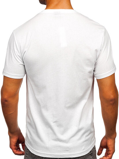 Bolf Herren Baumwoll T-Shirt mit Motiv Weiß 5067