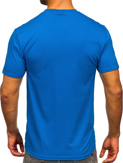 Bolf Herren Baumwoll T-Shirts mit Motiv Azurblau  5052