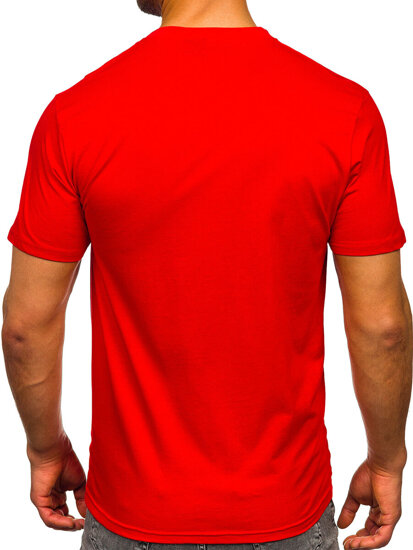 Bolf Herren Baumwoll T-Shirts mit Motiv Rot  5052