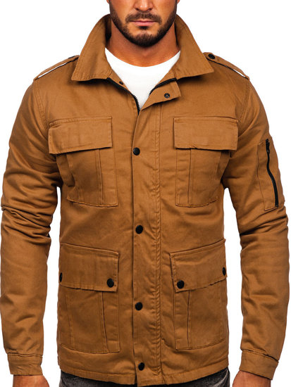 Bolf Herren Baumwoll Übergangsjacke Camel  10290