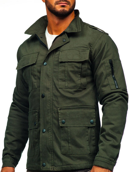 Bolf Herren Baumwoll Übergangsjacke Khaki 10290